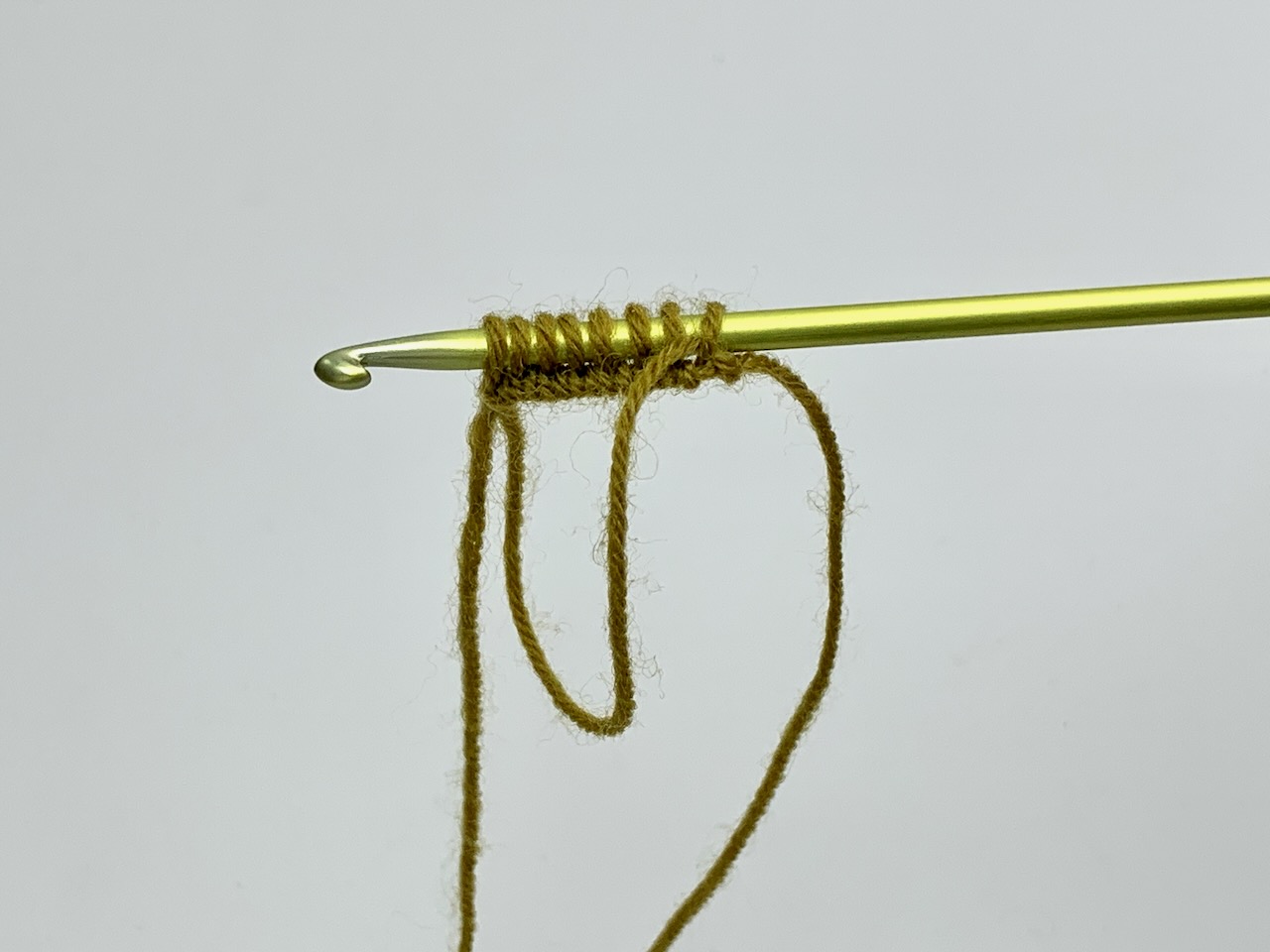 Insgesamt sind nun für die Propellerspitze toe up 8 Maschen auf der Häkelnadel.
