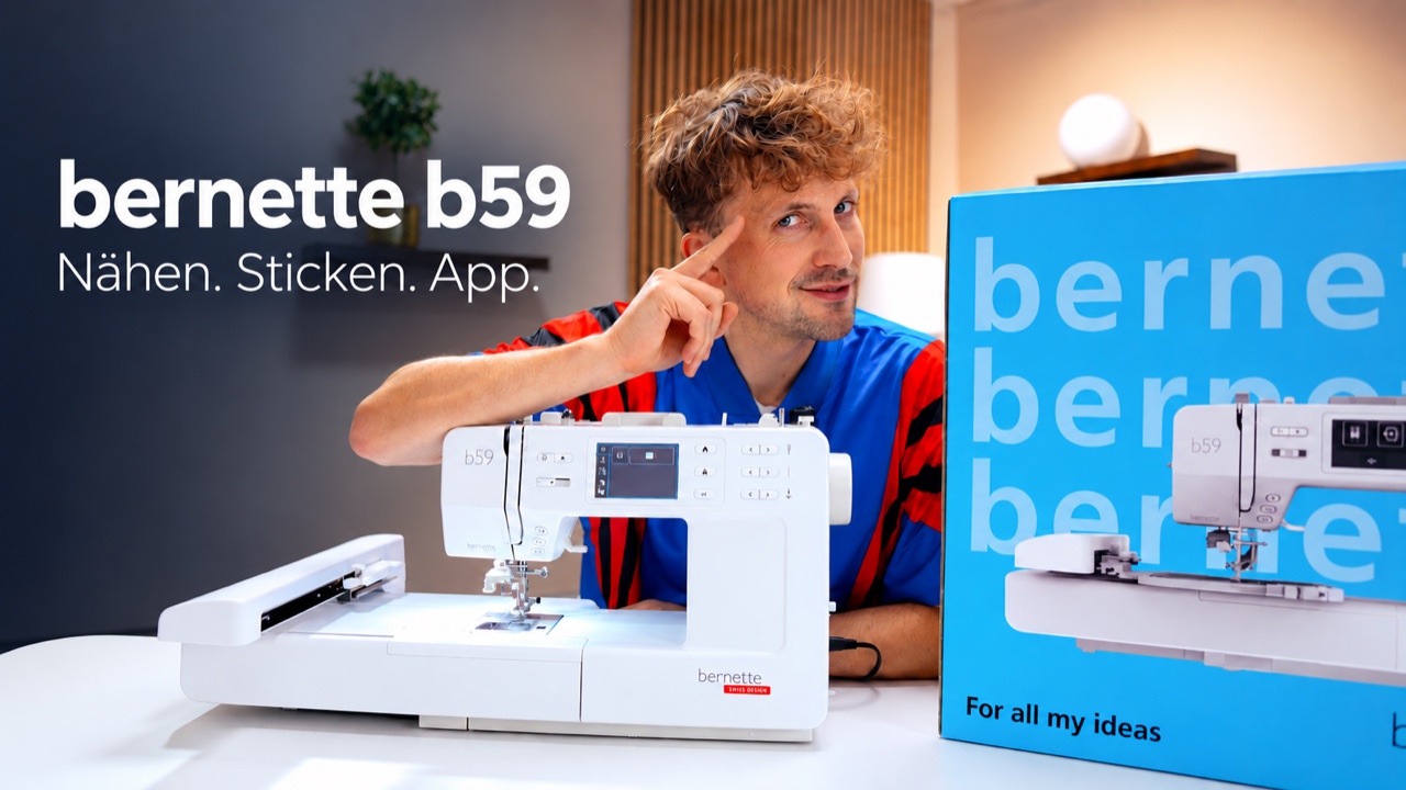 bernette b59 Näh- und Stickmaschine beim Unboxing mit Mark von Make ma!